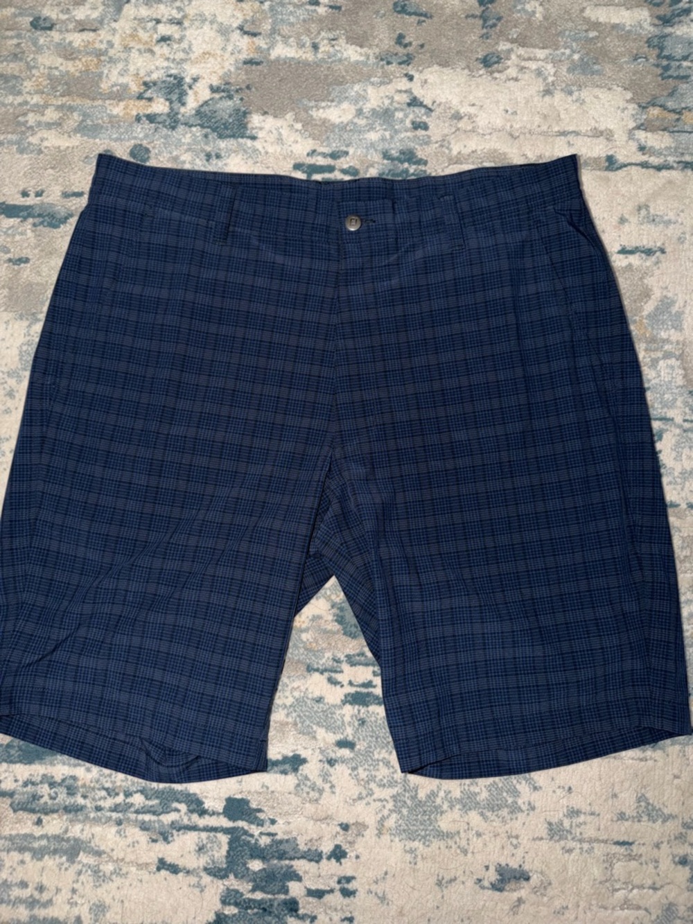 Men's FJ Navy Plaid Performance Shorts